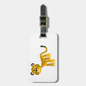 Niedlich Happy Cartoon Cheetah Gepäckmarke Gepäckanhänger (Vorderseite vertikal)