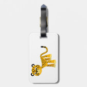Niedlich Happy Cartoon Cheetah Gepäckmarke Gepäckanhänger (Rückseite vertikal)