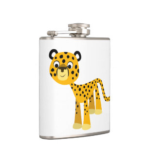 Niedlich Happy Cartoon Cheetah Hip Flask Flachmann