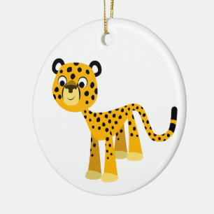 Niedlich Happy Cartoon Cheetah Ornament