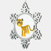Niedlich Happy Cartoon Cheetah Pewter Ornament (Rechts)