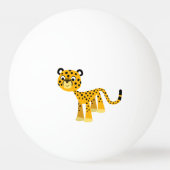 Niedlich Happy Cartoon Cheetah Ping Pong Ball Tischtennisball (Rückseite)