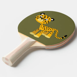 Niedlich Happy Cartoon Cheetah Ping Pong Paddle Tischtennis Schläger