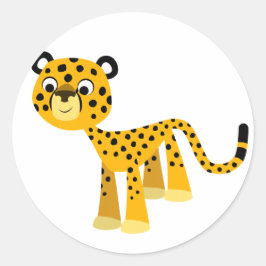 Niedlich Happy Cartoon Cheetah Sticker