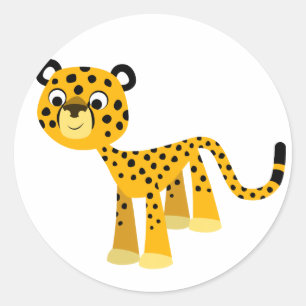 Niedlich Happy Cartoon Cheetah Sticker