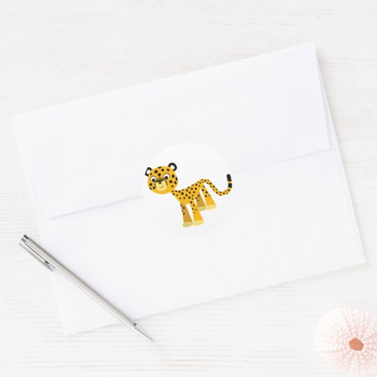Niedlich Happy Cartoon Cheetah Sticker (Umschlag)