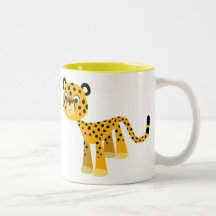 Niedlich Happy Cartoon Cheetah Tasse