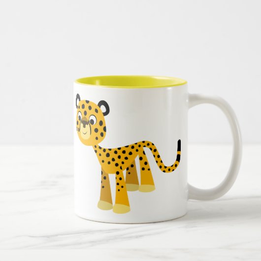 Niedlich Happy Cartoon Cheetah Tasse (Rechts)