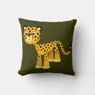 Niedlich Happy Cartoon Cheetah Throw Kissen