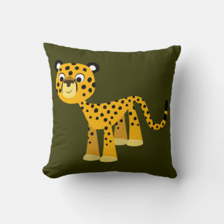Niedlich Happy Cartoon Cheetah Throw Kissen