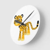 Niedlich Happy Cartoon Cheetah Wall Clock Runde Wanduhr (Winkel)