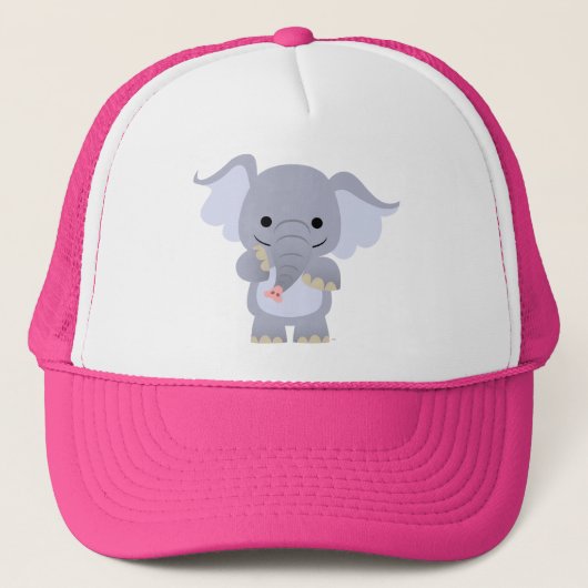 Niedlich Happy Cartoon Elephant Hat Truckerkappe (Vorderseite)