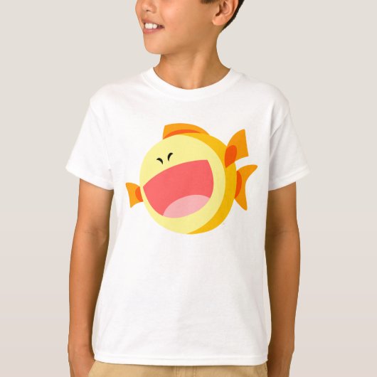 Niedlich Happy Cartoon Fish Children T - Shirt (Vorderseite)