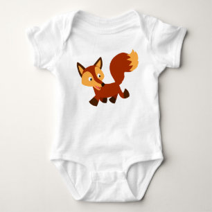 Niedlich Happy Cartoon Fox Baby Bodysuit Strampler