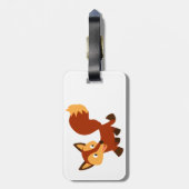 Niedlich Happy Cartoon Fox Gepäckmarke Gepäckanhänger (Rückseite vertikal)