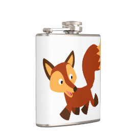 Niedlich Happy Cartoon Fox Hip Flask Flachmann