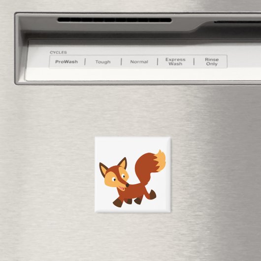 Niedlich Happy Cartoon Fox Magnet (In Situ (Geschirrspüler))