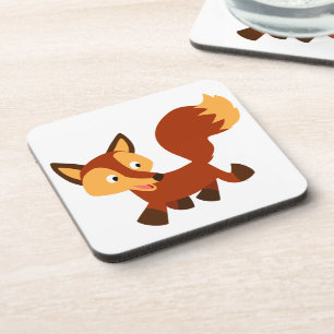 Niedlich Happy Cartoon Fox Untersetzer Set