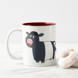 Niedlich Happy Cartoon Galloway Kuh Zweifarbige Tasse