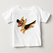 Niedlich Happy Cartoon German Shepherd Baby T - Sh