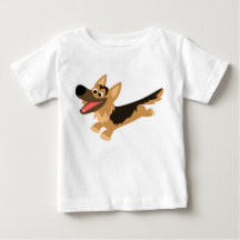 Niedlich Happy Cartoon German Shepherd Baby T - Sh