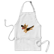 Niedlich Happy Cartoon German Shepherd Cooking Sch