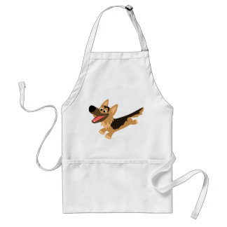 Niedlich Happy Cartoon German Shepherd Cooking Sch Schürze
