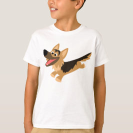 Niedlich Happy Cartoon German Shepherd Kids T - Sh T-Shirt