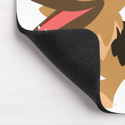 Niedlich Happy Cartoon German Shepherd Mousemat Mousepad (Ecke)