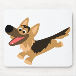 Niedlich Happy Cartoon German Shepherd Mousemat Mousepad