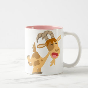 Niedlich Happy Cartoon Goat Mousepad Zweifarbige Tasse