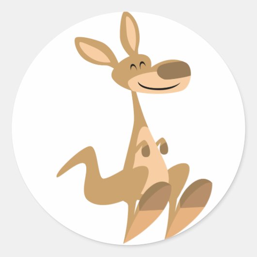 Niedlich Happy Cartoon Kangaroo Sticker (Vorderseite)