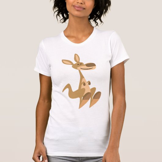 Niedlich Happy Cartoon Kangaroo Women T - Shirt (Vorderseite)