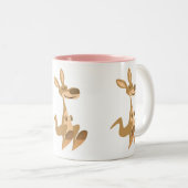 Niedlich Happy Cartoon Kangaroo Zweifarbige Tasse (VorderseiteRechts)