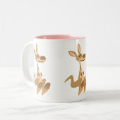 Niedlich Happy Cartoon Kangaroo Zweifarbige Tasse (Vorderseite Links)