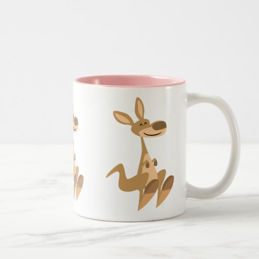 Niedlich Happy Cartoon Kangaroo Zweifarbige Tasse (Rechts)