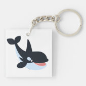 Niedlich Happy Cartoon Killer Whale Acrylic Schlüs Schlüsselanhänger (Rückseite)