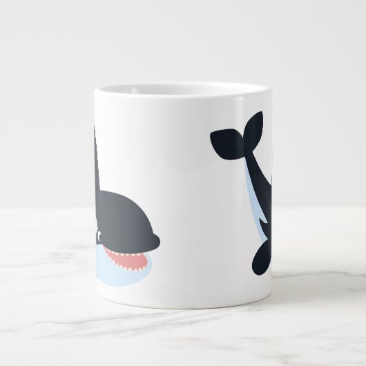 Niedlich Happy Cartoon Killer Whale Jumbo Tasse (Vorderseite)
