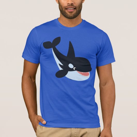 Niedlich Happy Cartoon Killer Whale T - Shirt (Vorderseite)