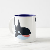 Niedlich Happy Cartoon Killer Whale Tasse (Vorderseite Links)