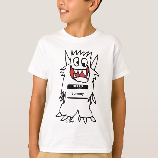 Niedlich Happy Cartoon Monster Boys Tshirt (Vorderseite)