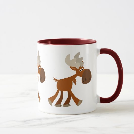 Niedlich Happy Cartoon Moose Tasse (Rechts)