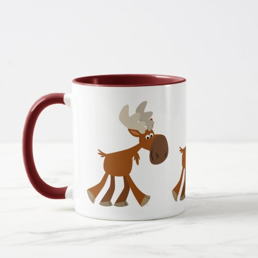 Niedlich Happy Cartoon Moose Tasse (Links)