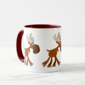 Niedlich Happy Cartoon Moose Tasse (Vorderseite Links)