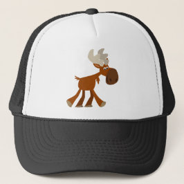 Niedlich Happy Cartoon Moose Trucker Hat Truckerkappe