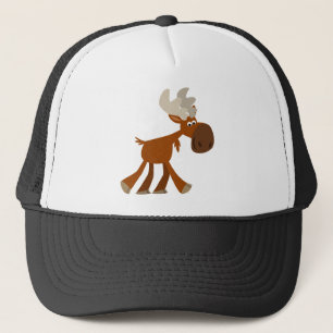 Niedlich Happy Cartoon Moose Trucker Hat Truckerkappe