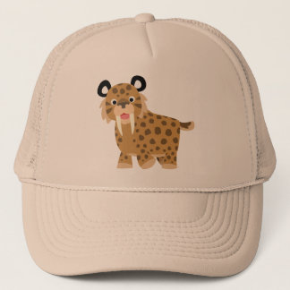 Niedlich Happy Cartoon Smilodon Hat Truckerkappe