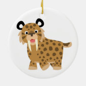 Niedlich Happy Cartoon Smilodon Ornament (Hinten)