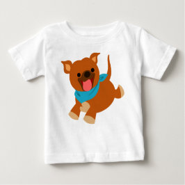 Niedlich Happy Cartoon Staffie Baby T - Shirt