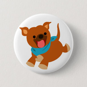 Niedlich Happy Cartoon Staffie Button Abzeichen